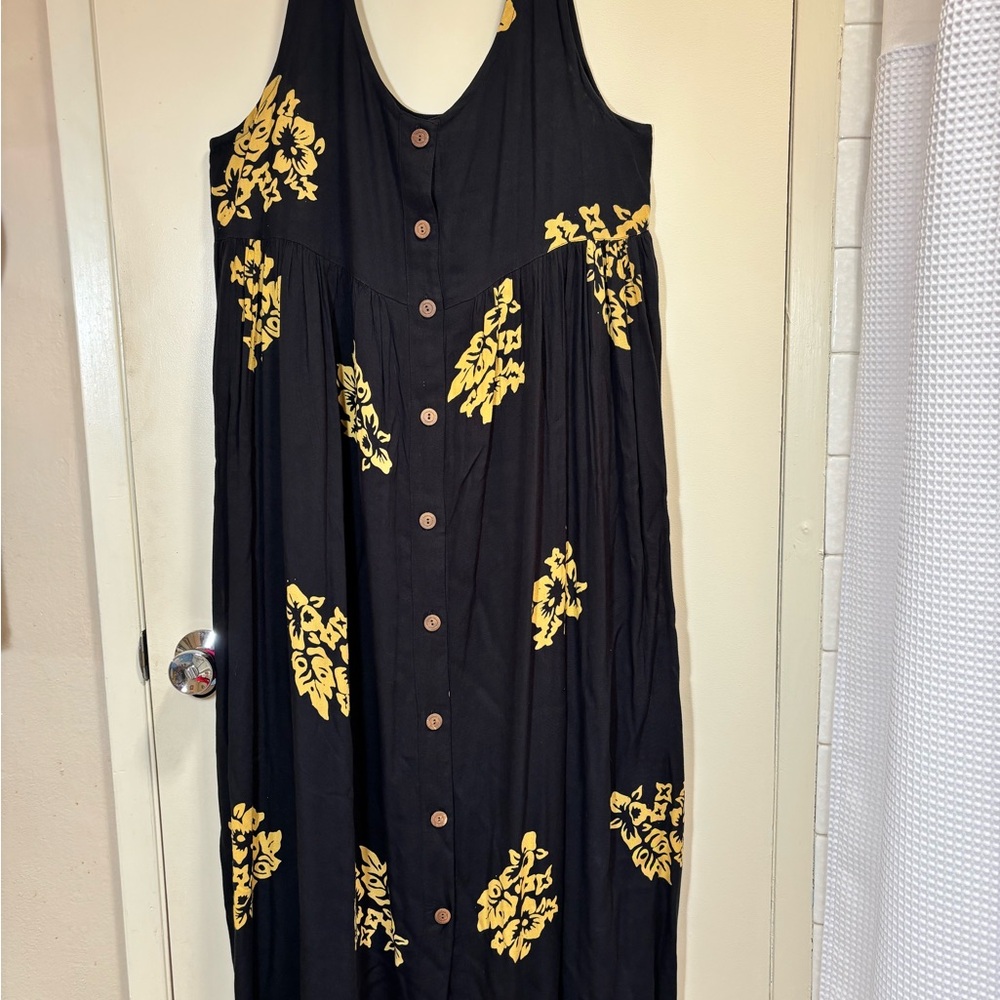 90s Retro Black Sleeveless Maxi Dress